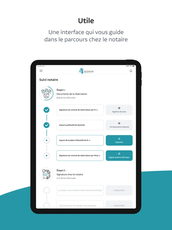 AEDIFIM - Espace client iPad  Screenshots