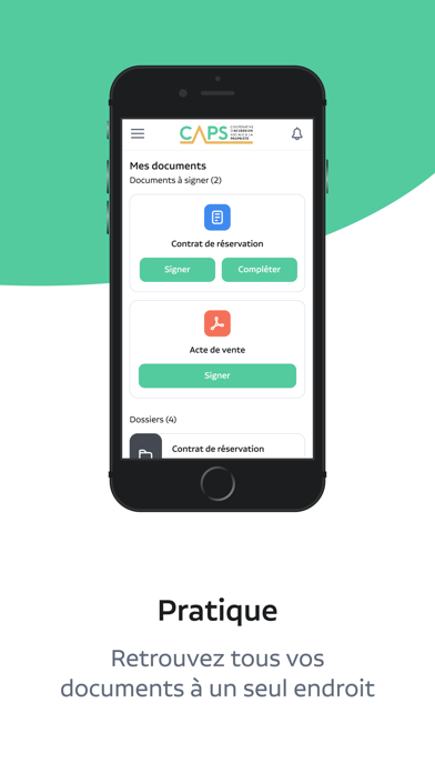 ภาพหน้าจอของ Espace client CAPS