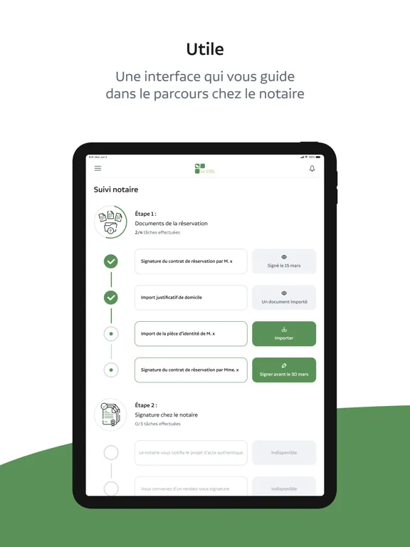 Ảnh chụp màn hình của Le COL iPad 
