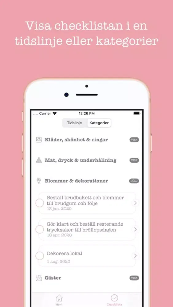Capturas de pantalla de WeddPlan - Planera ert bröllop