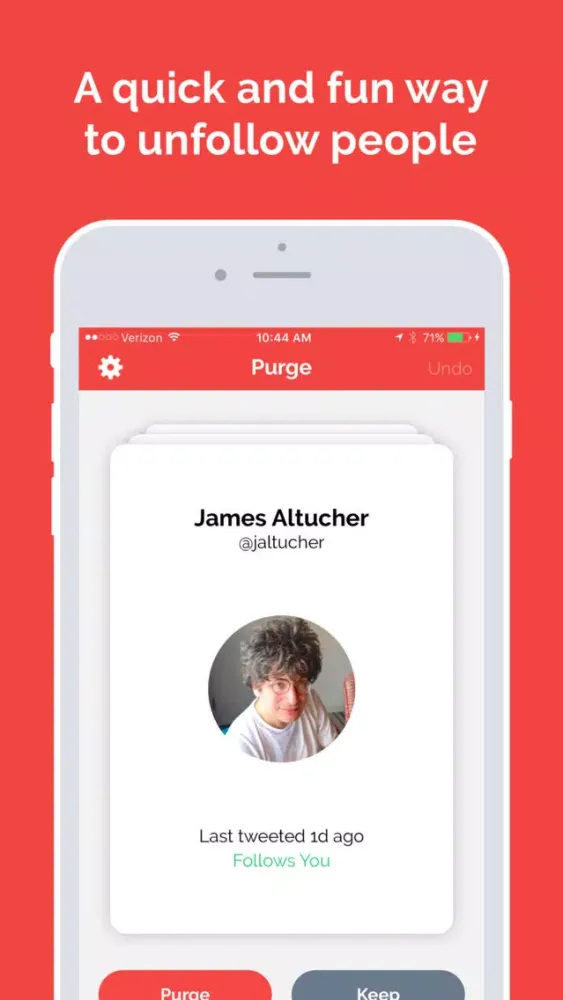 Capturas de tela do Purge - Manage who you follow