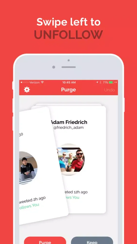 Capturas de tela do Purge - Manage who you follow