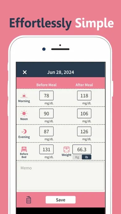 Blood Sugar Log: Tracking App应用截图