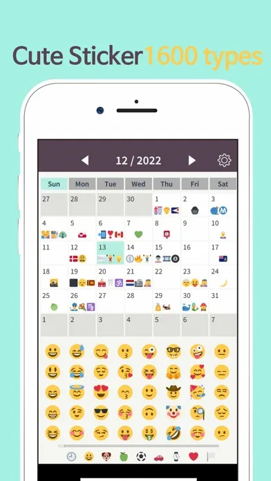 Screenshot di Sticker Calendar: EmojiPlanner