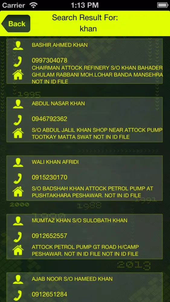 Capturas de pantalla de Pakistan Telephone Directory