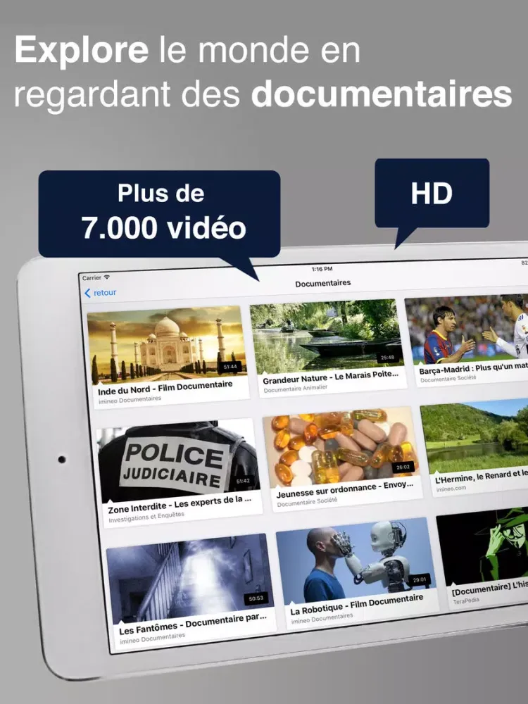 Capturas de tela do Documentaires et Reportages - Docu TV iPad 