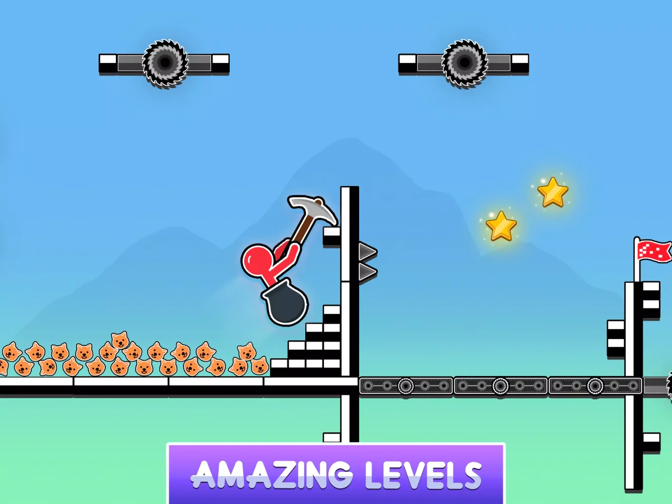 Hammer Climb Stick man Game スクリーンショット