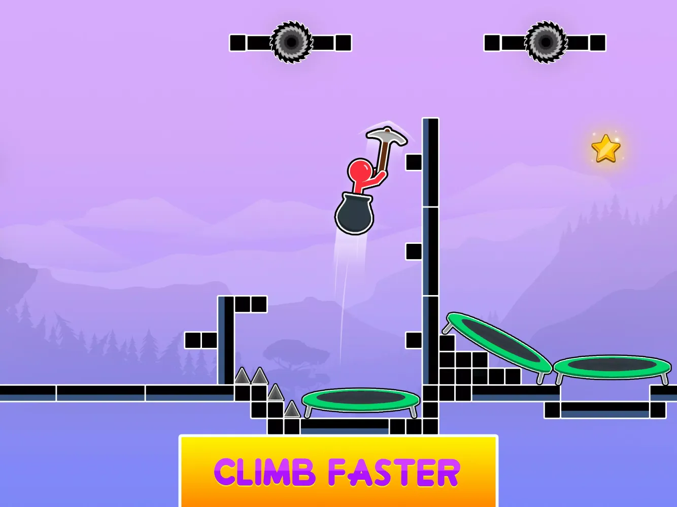 Hammer Climb Stick man Game スクリーンショット