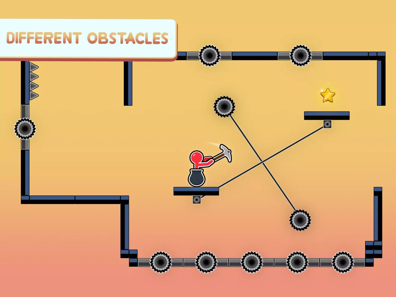 Hammer Climb Stick man Game スクリーンショット
