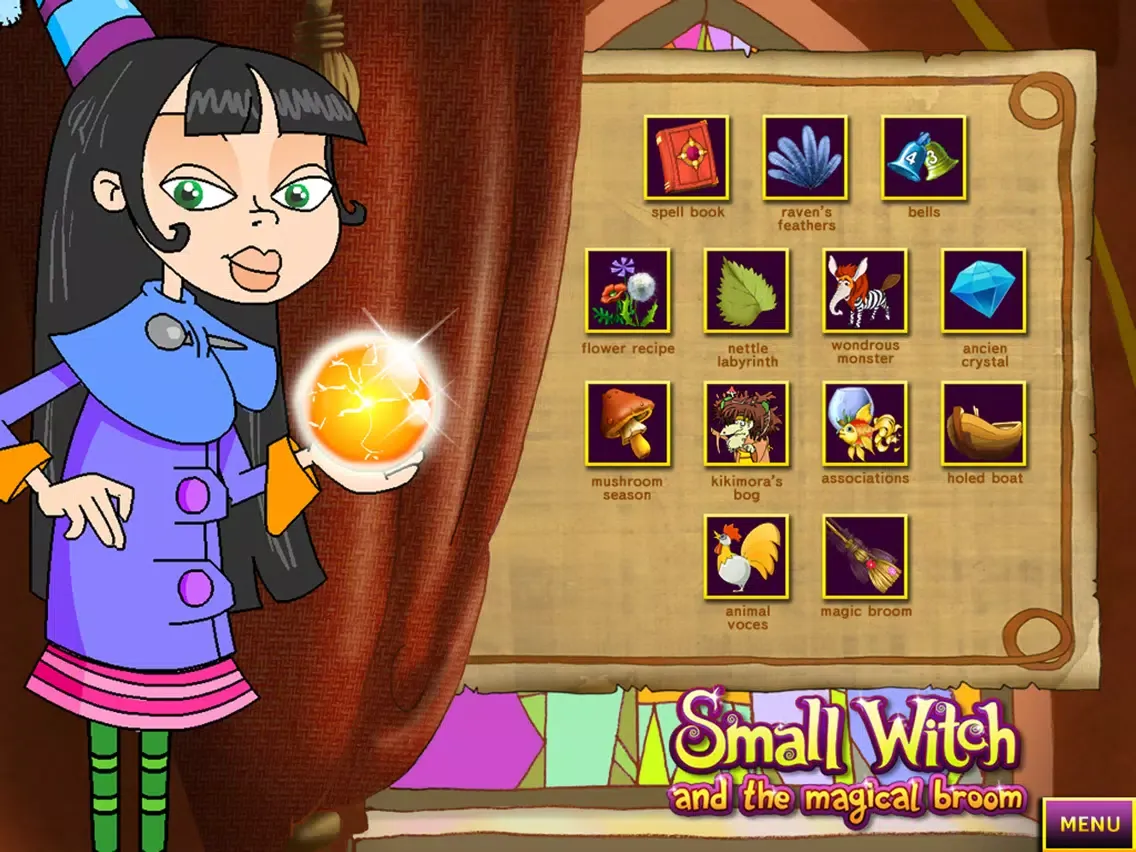 Tangkapan layar Small Witch. The Magic Broom iPad 
