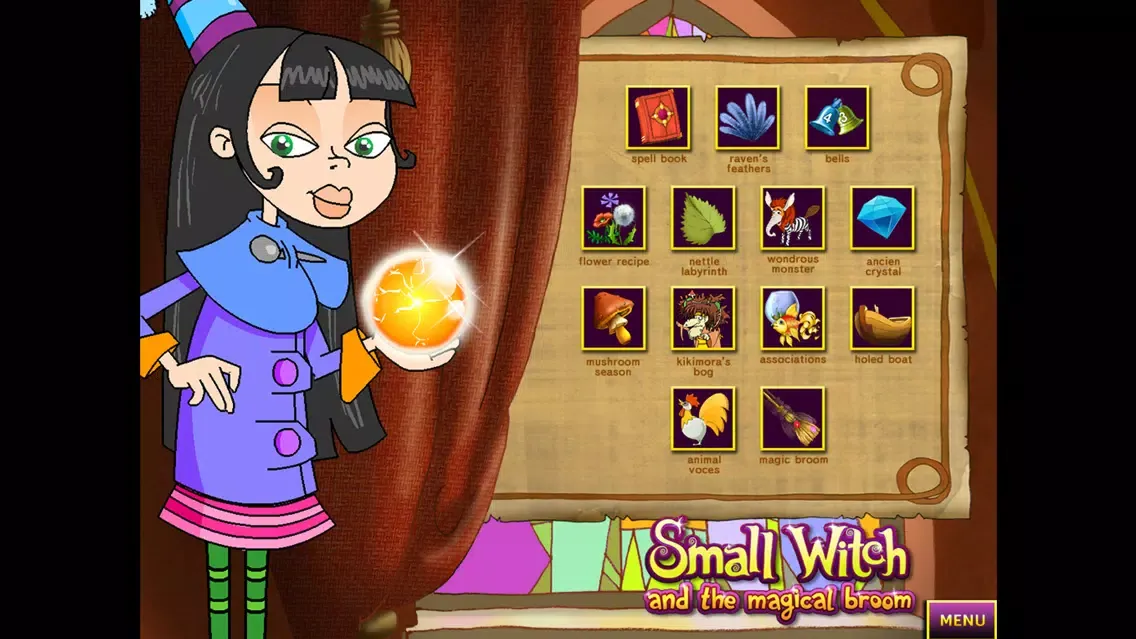 Tangkapan layar Small Witch. The Magic Broom