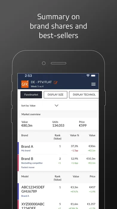 Screenshot di GfK Performance Pulse