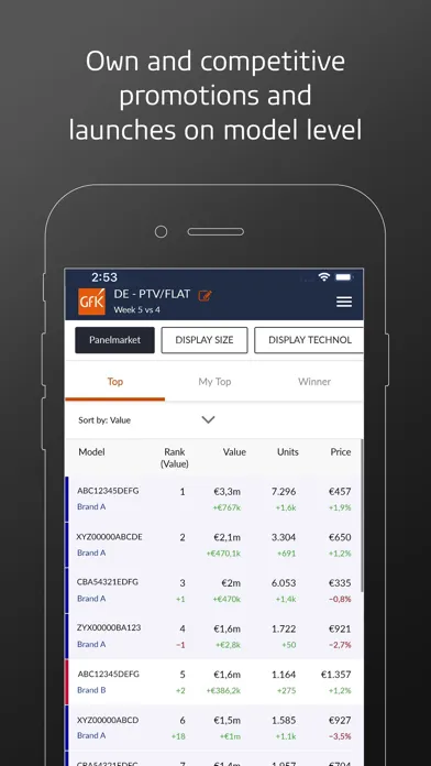 Screenshot di GfK Performance Pulse