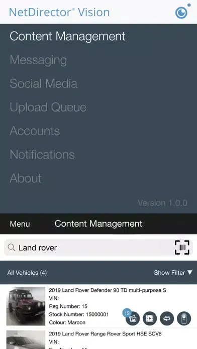 ภาพหน้าจอของ NetDirector® Vision
