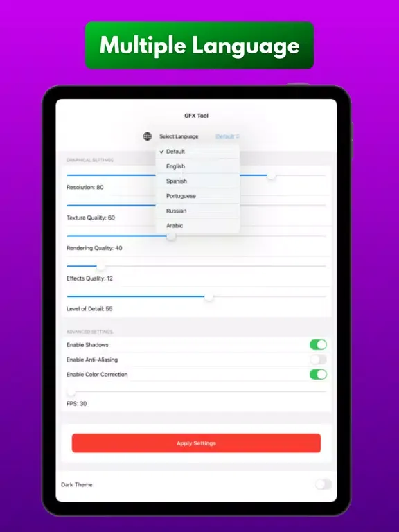 Capturas de pantalla de GFX Tool Pro iPad 