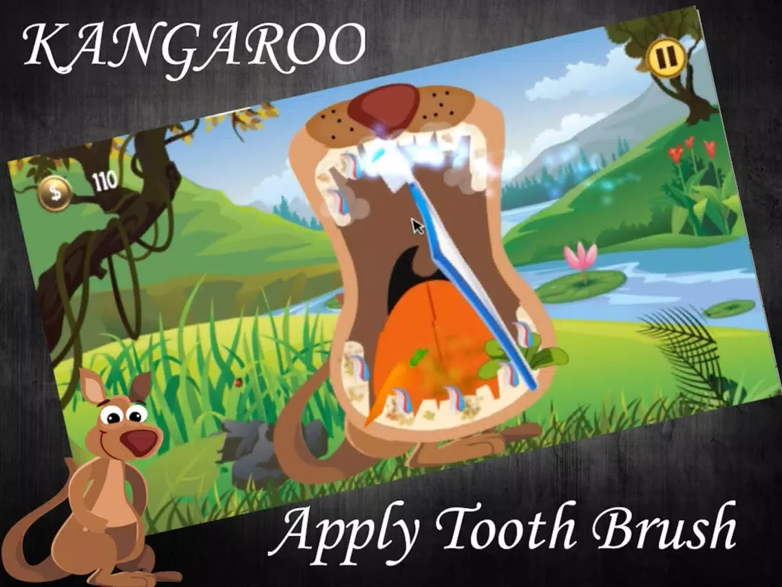 Wild Doodle Dentist - kid’s Animals tooth brush game iPad  Screenshots