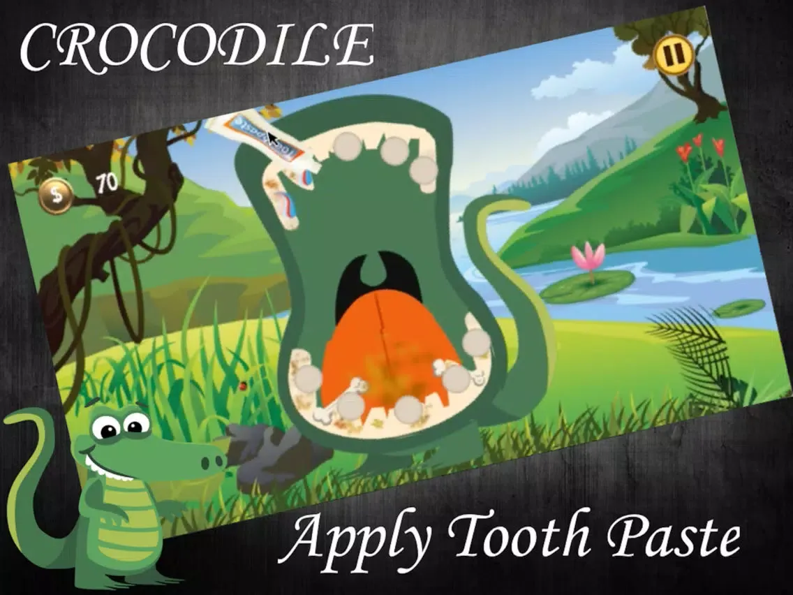 Wild Doodle Dentist - kid’s Animals tooth brush game iPad  Screenshots
