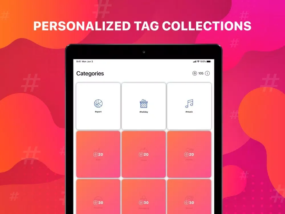 تصاویر All Likes: get top hashtags + iPad 
