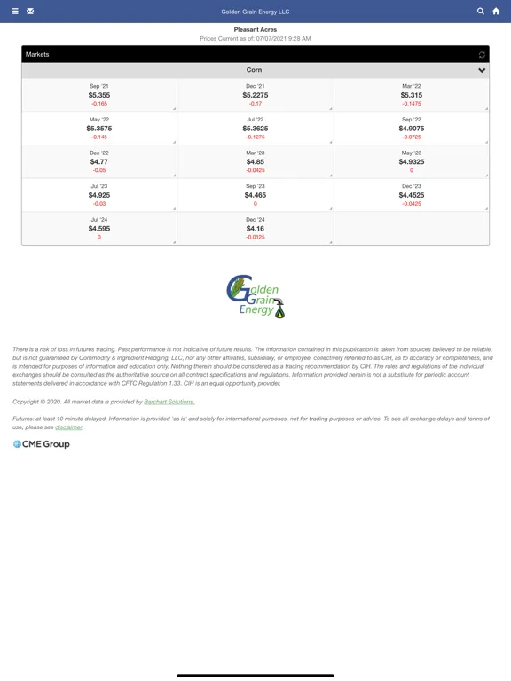 Golden Grain Energy, LLC iPad  Screenshots