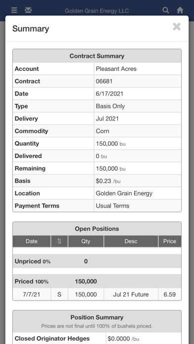Tangkapan layar Golden Grain Energy, LLC