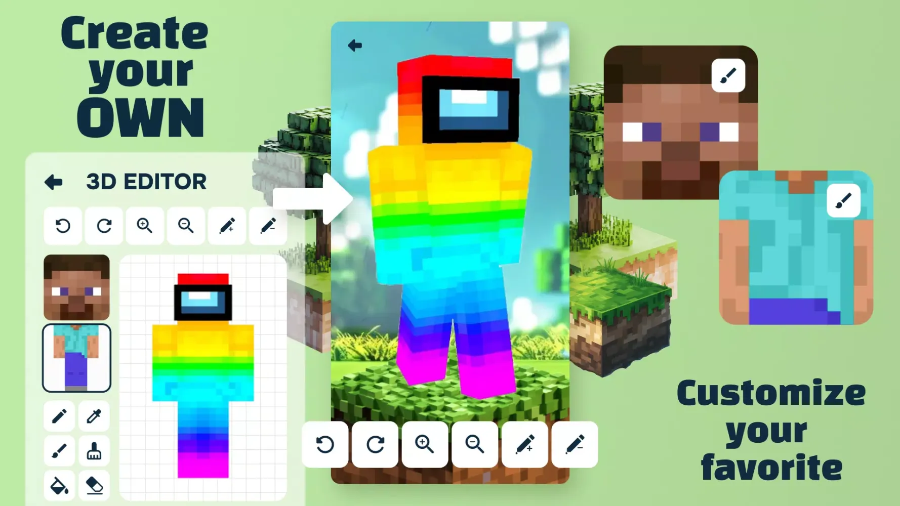 Skins for Minecraft + Editor應用截圖