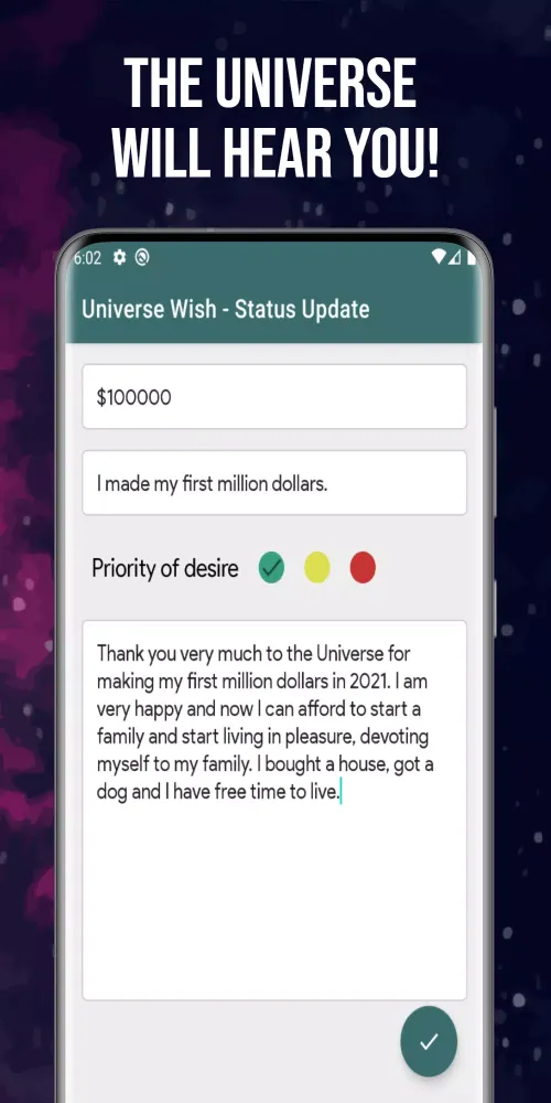 Captures d'écran de Universe Wish - Status Update