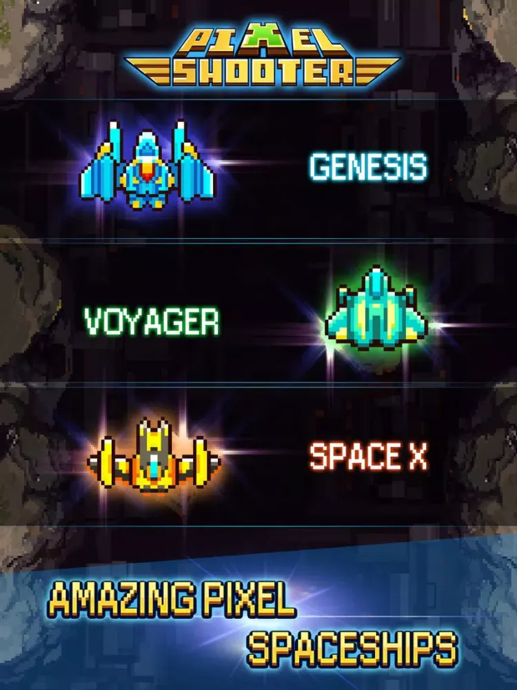 Capturas de tela do Pixel Shooter: Sky Force War - Spacecraft Attack iPad 