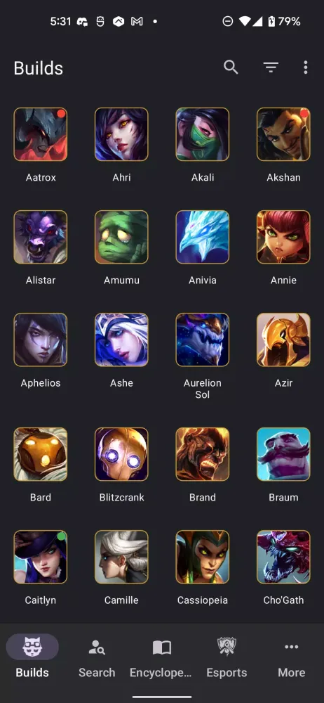 Capturas de tela do LoL Catalyst: Builds for LoL