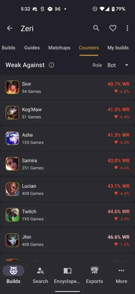 Capturas de tela do LoL Catalyst: Builds for LoL