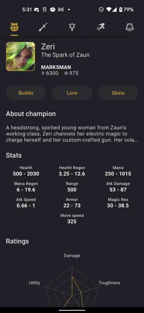Capturas de tela do LoL Catalyst: Builds for LoL