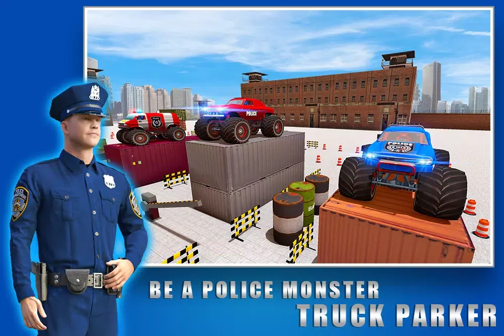 Capturas de pantalla de Police Monster Truck Parking Sim: Driving Games