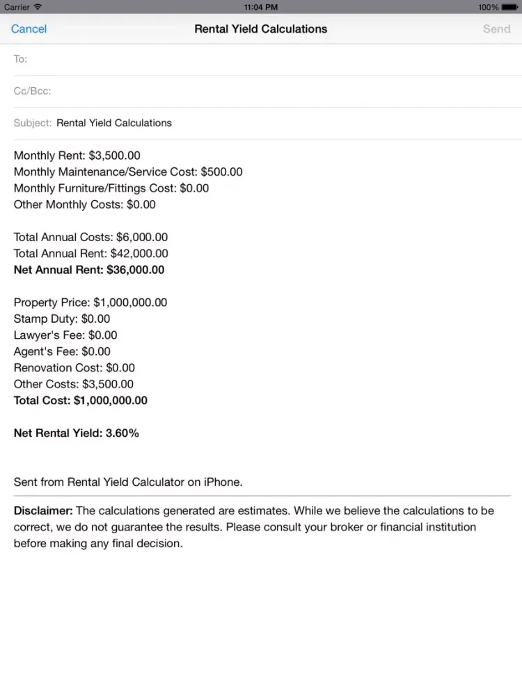 Rental Yield Calculator+ iPad  스크린샷
