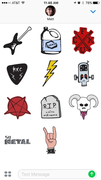 ภาพหน้าจอของ Metalhead - iMessage Stickers