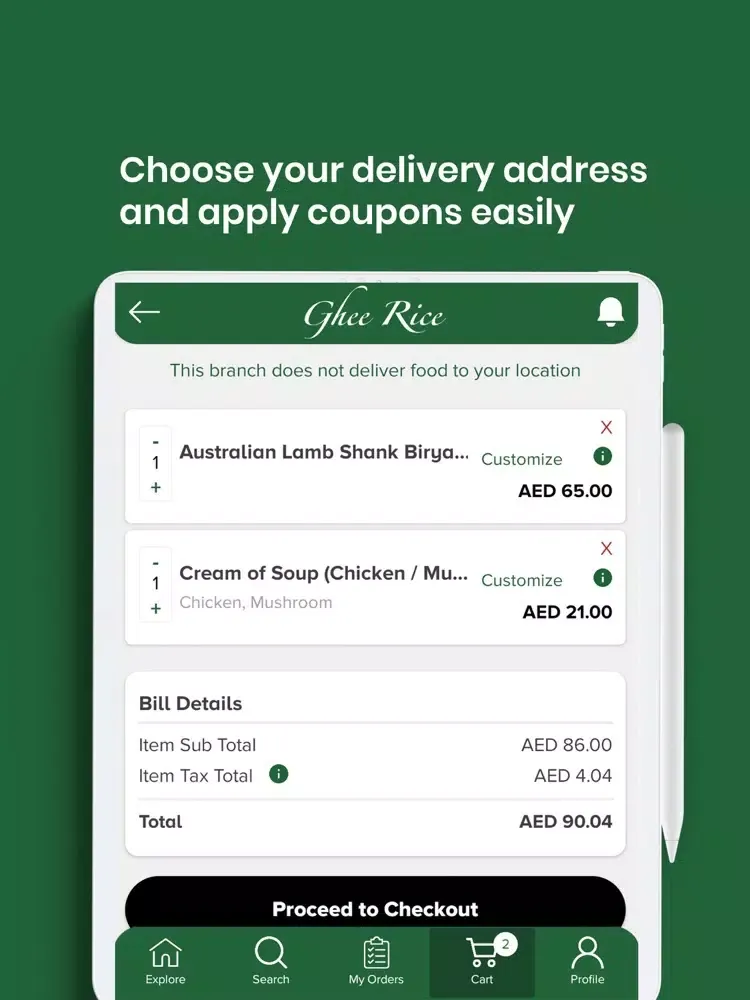Ghee Rice Restaurant iPad 应用截图