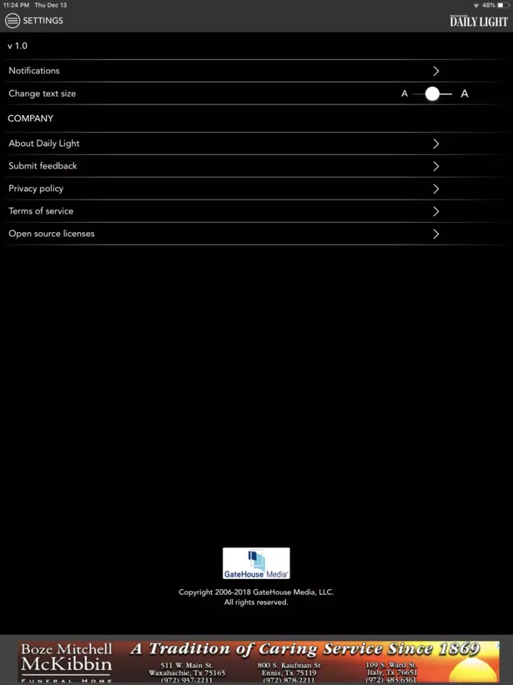 ภาพหน้าจอของ Daily Light - Waxahachie, TX iPad 