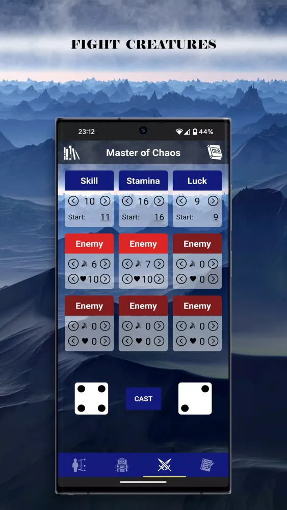 Gamebook Sheet Screenshots