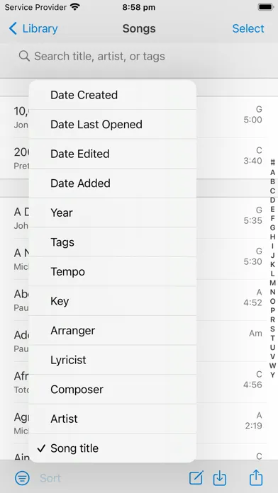 ภาพหน้าจอของ SongSheet Pro School Edition
