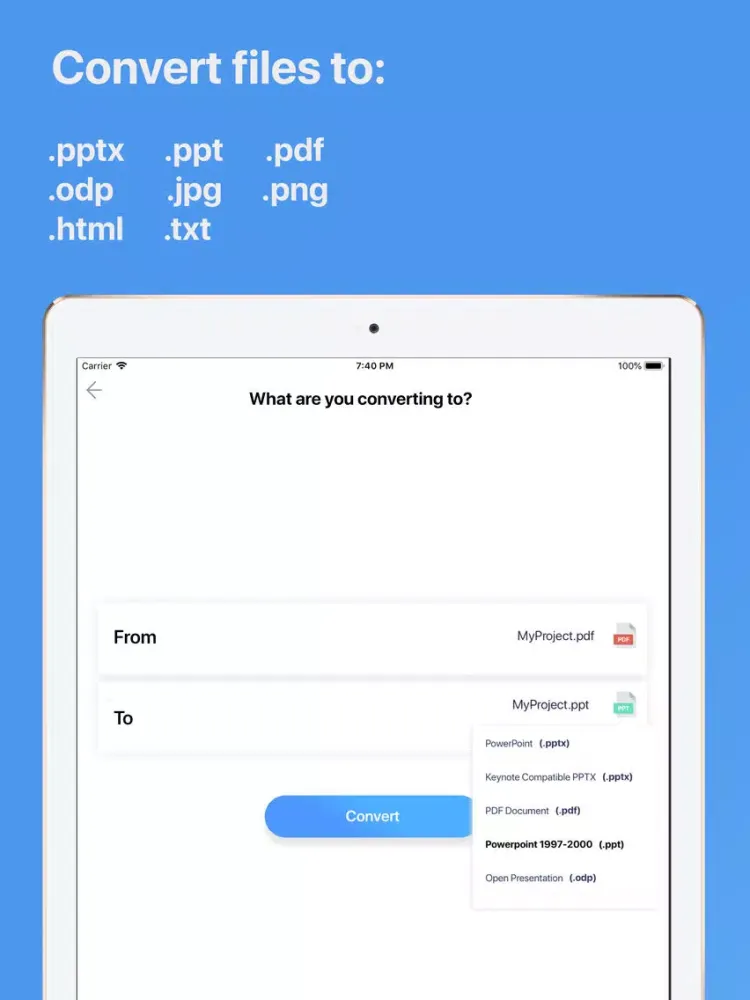 The Presentation Converter iPad  Screenshots