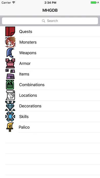 MH Generations Database Screenshots