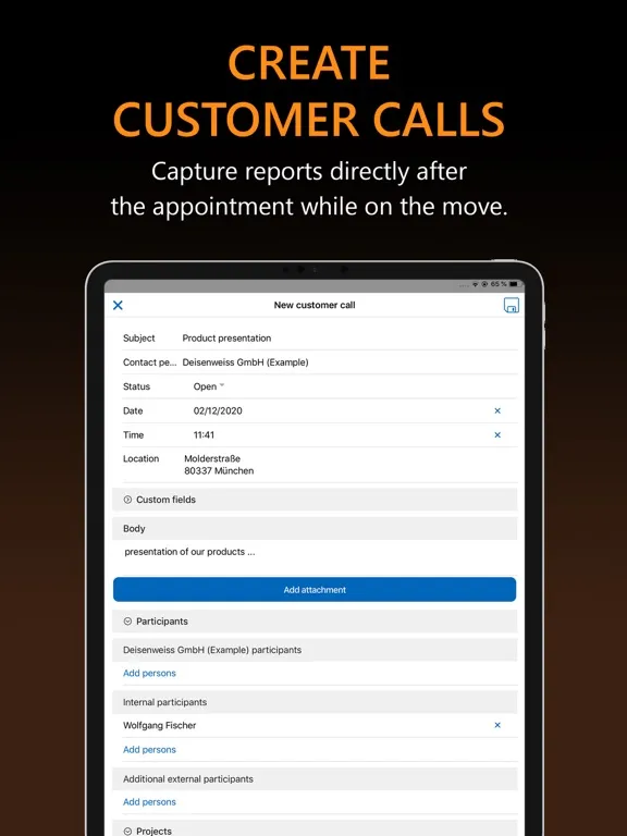 Zrzuty ekranu CRM goMobile Pro iPad 