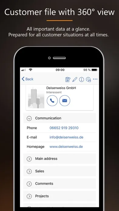 Zrzuty ekranu CRM goMobile Pro