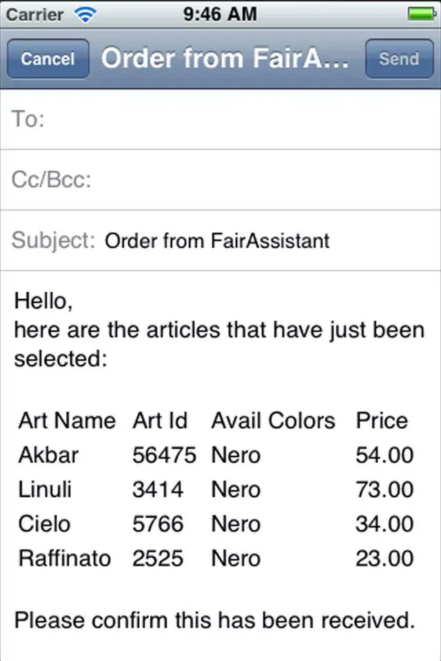 Fair Assistant - The app to take client orders during fairs and exhibits 스크린샷
