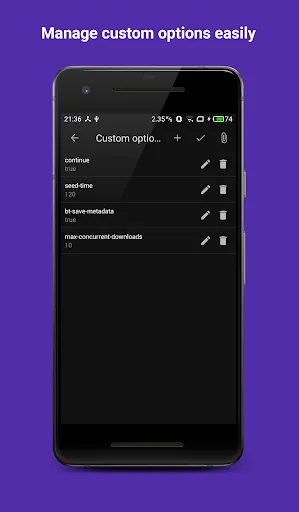 Aria2Android  (open source) سکرین شاٹس
