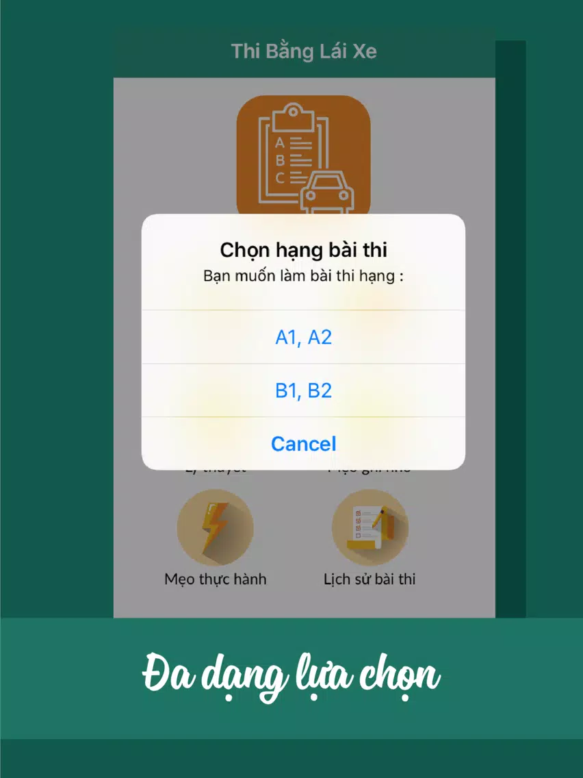 Zrzuty ekranu Thi thử bằng lái xe 100% đỗ iPad 
