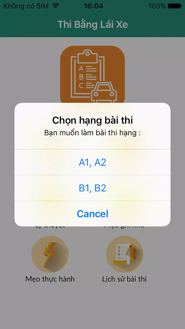 Zrzuty ekranu Thi thử bằng lái xe 100% đỗ