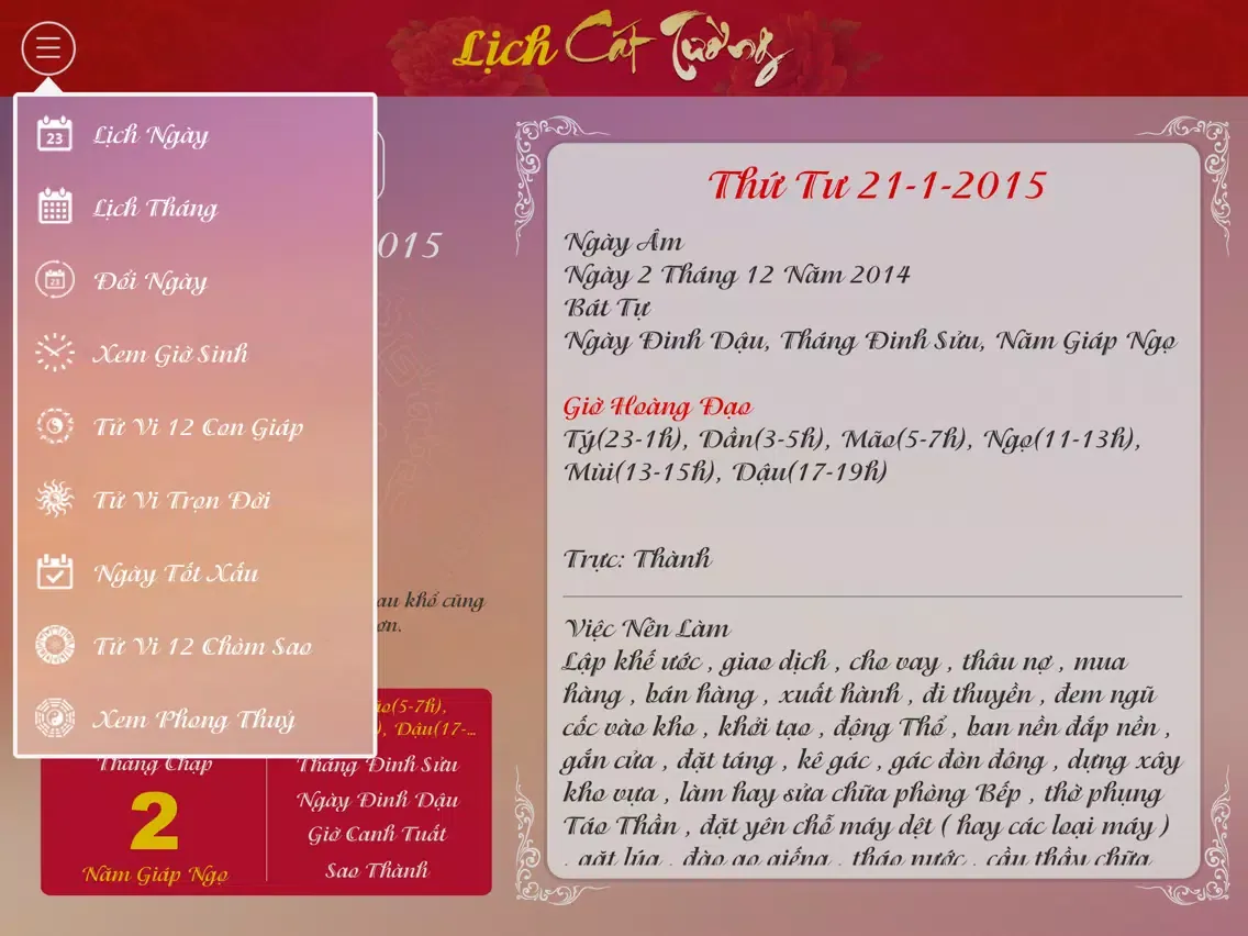 Lịch Cát Tường iPad  Screenshots