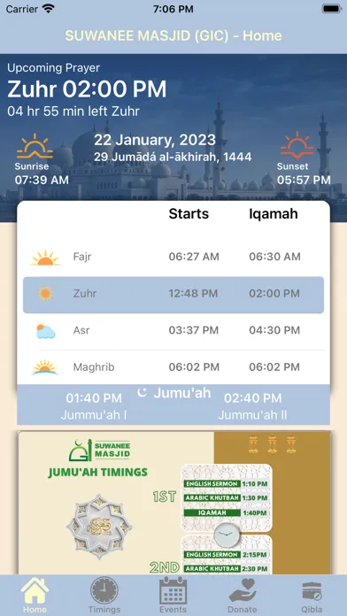 Suwanee Masjid App Screenshots