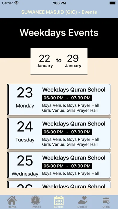 Suwanee Masjid App Screenshots