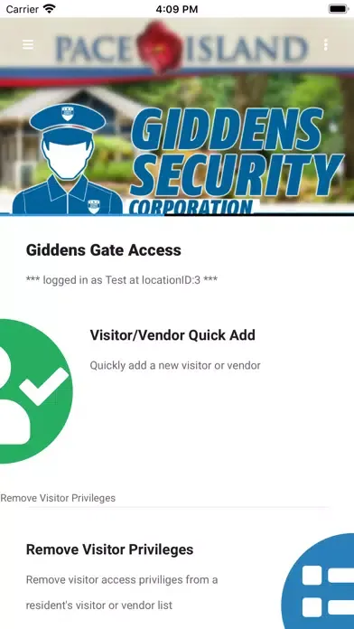 Ảnh chụp màn hình của Giddens Gate Access