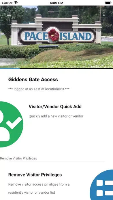 Ảnh chụp màn hình của Giddens Gate Access